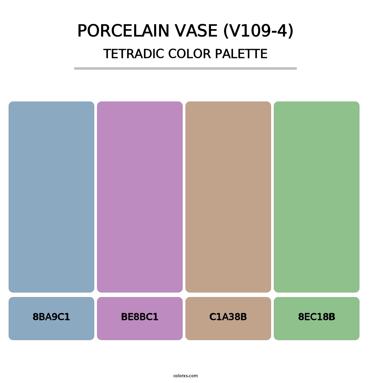 Porcelain Vase (V109-4) - Tetradic Color Palette