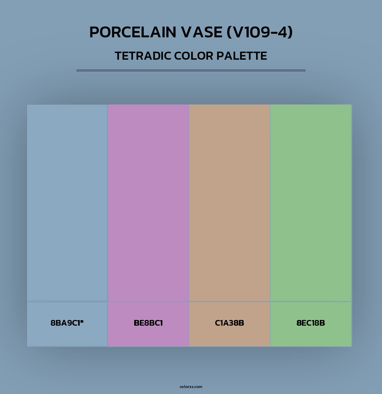 Porcelain Vase (V109-4) - Tetradic Color Palette