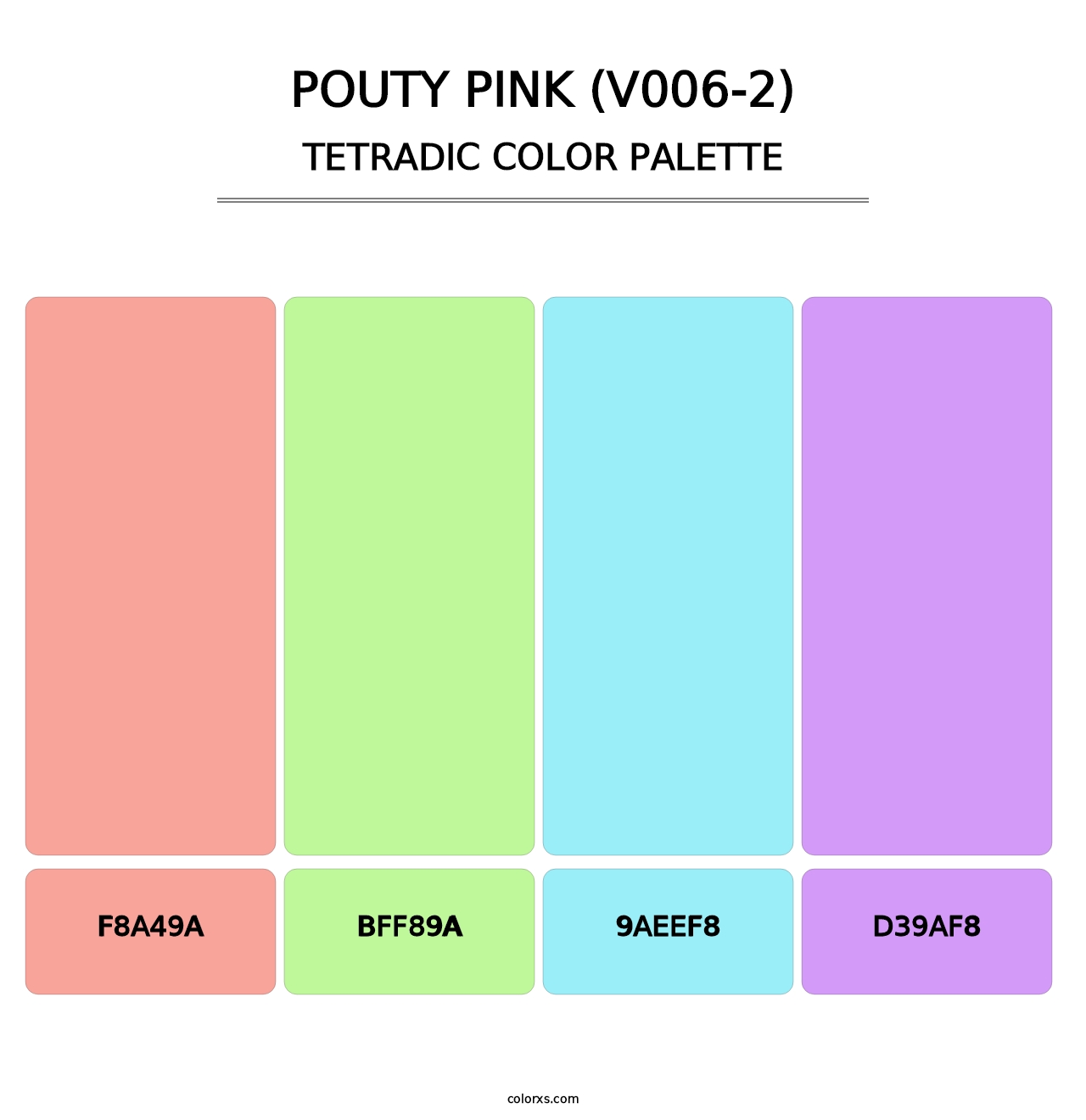 Pouty Pink (V006-2) - Tetradic Color Palette