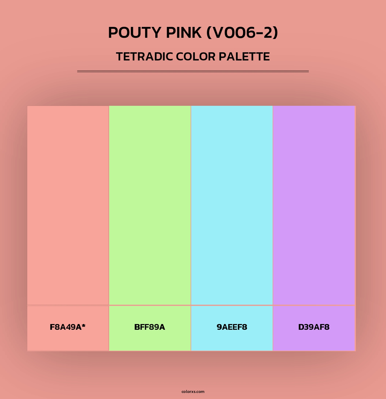 Pouty Pink (V006-2) - Tetradic Color Palette