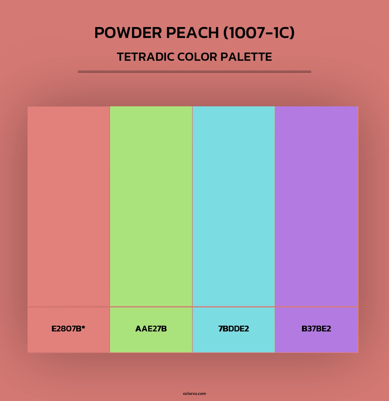 Powder Peach (1007-1C) - Tetradic Color Palette