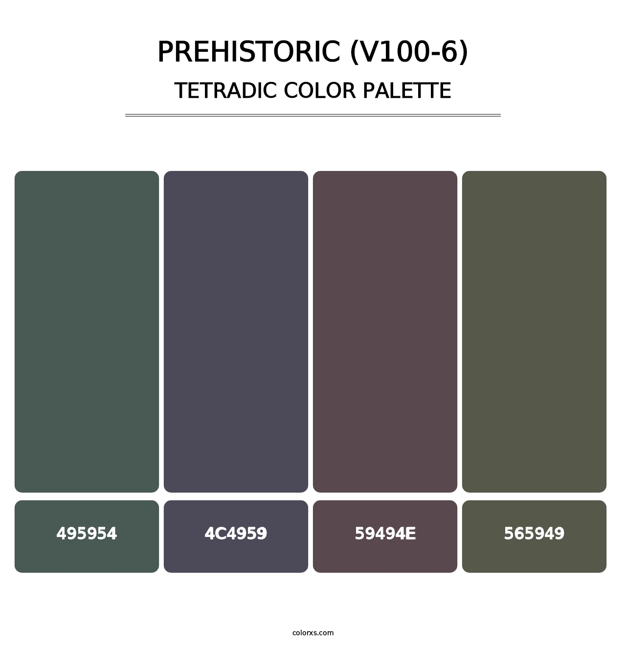 Prehistoric (V100-6) - Tetradic Color Palette