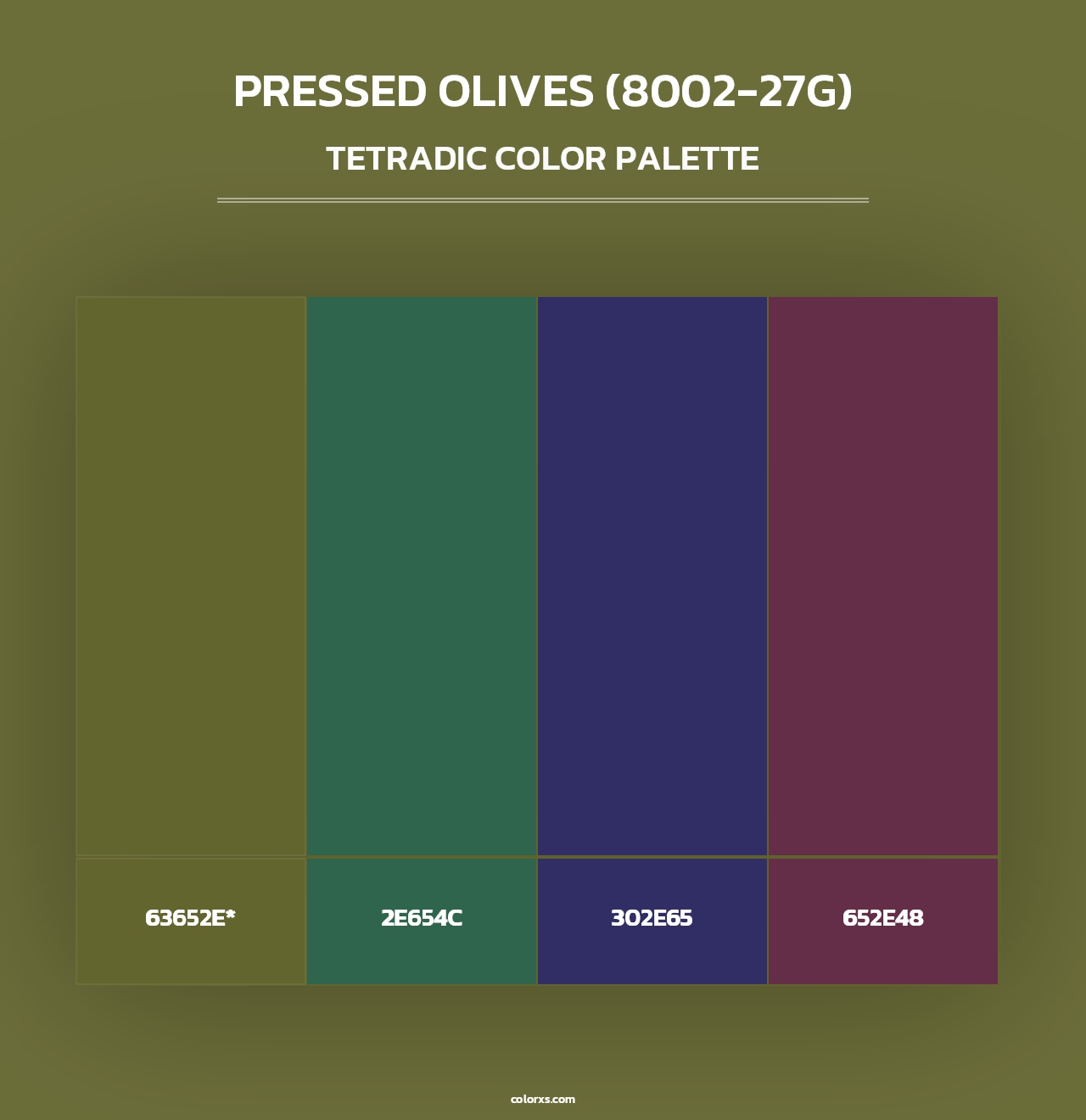 Pressed Olives (8002-27G) - Tetradic Color Palette