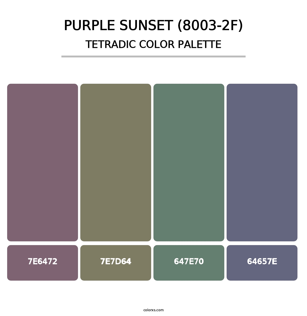 Purple Sunset (8003-2F) - Tetradic Color Palette