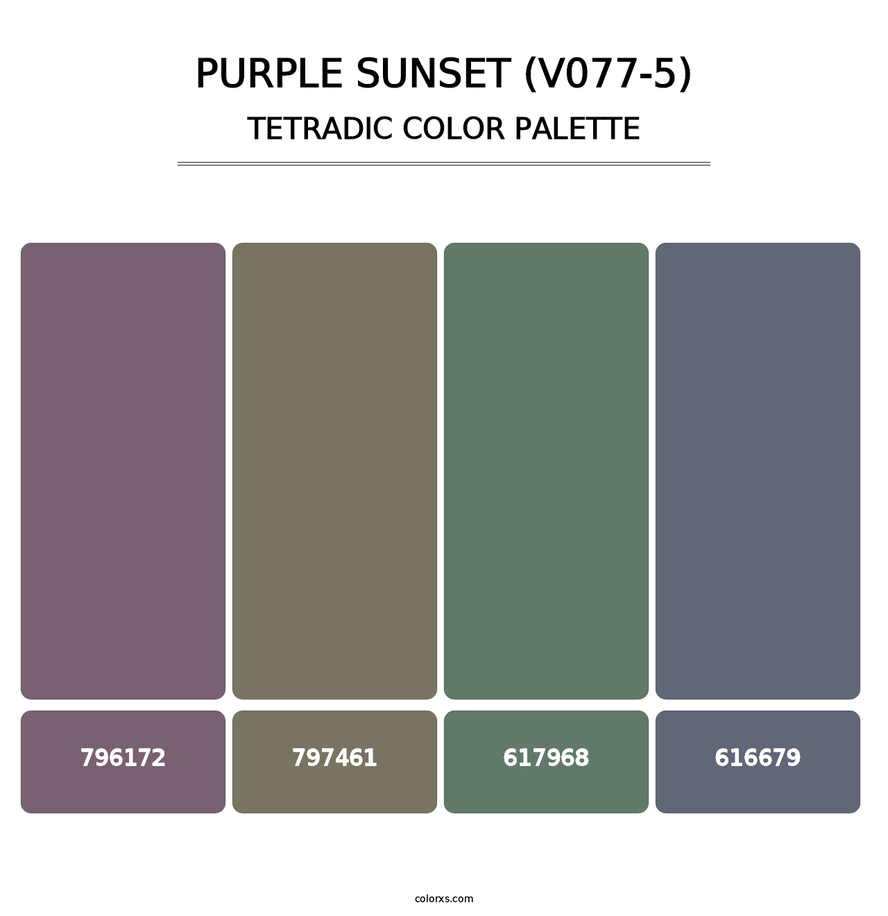 Purple Sunset (V077-5) - Tetradic Color Palette