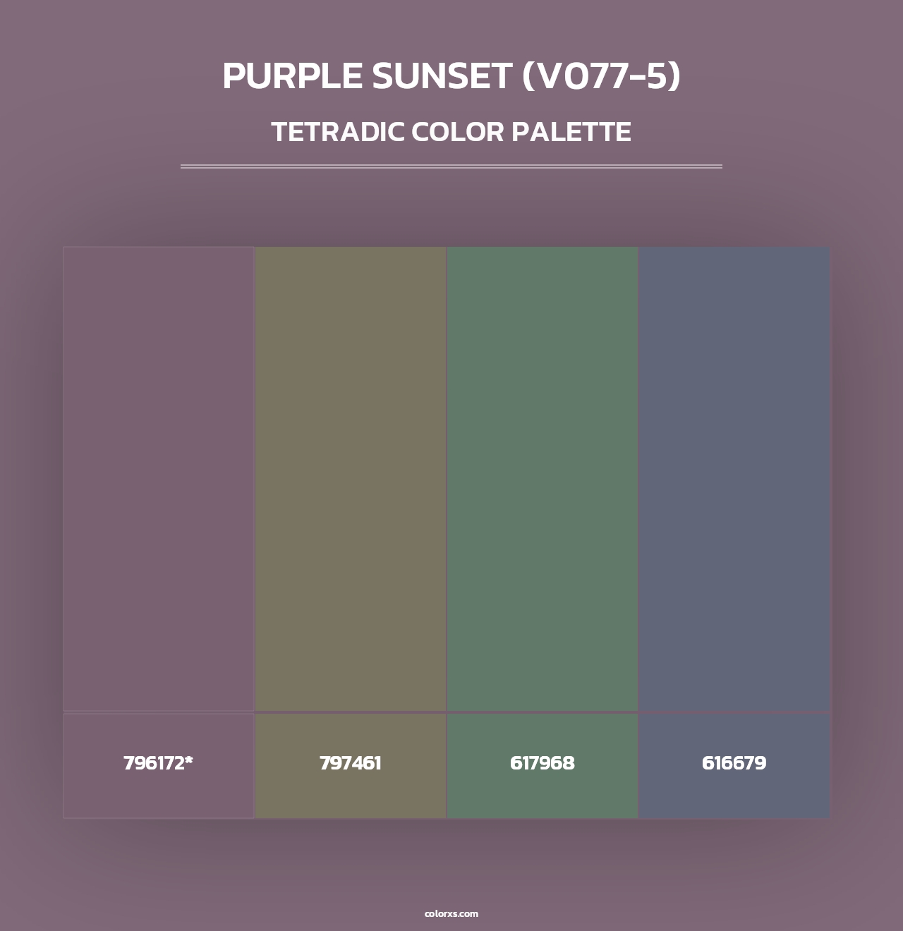 Purple Sunset (V077-5) - Tetradic Color Palette