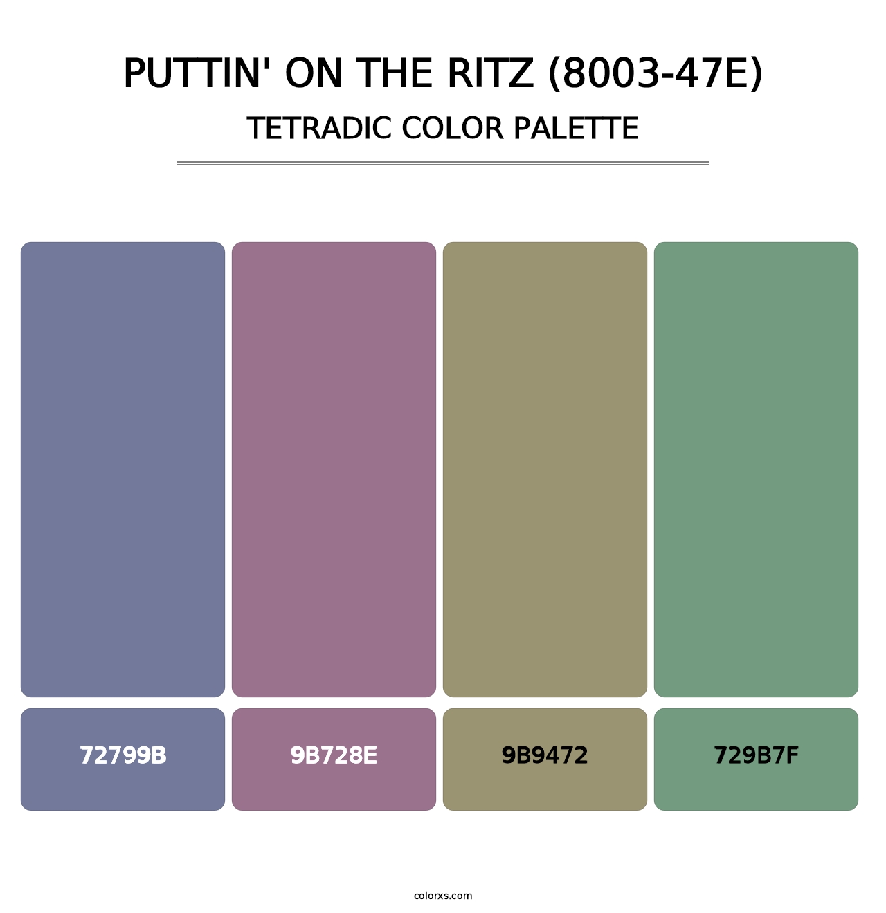 Puttin' on the Ritz (8003-47E) - Tetradic Color Palette