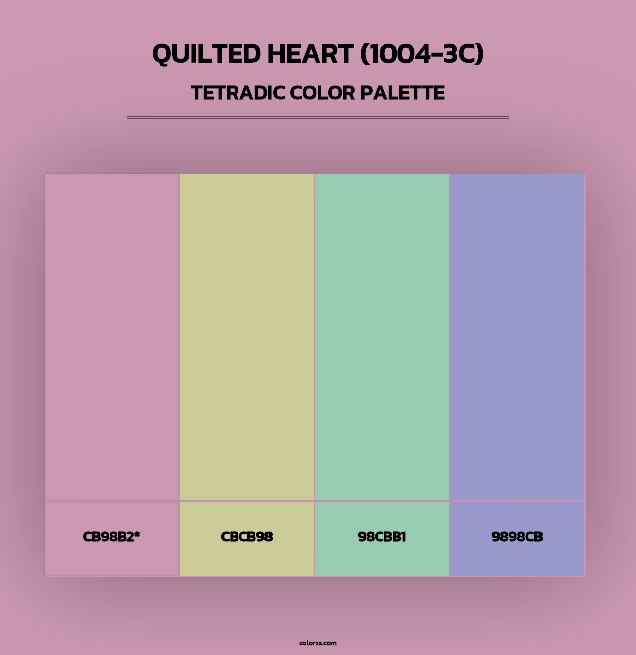 Quilted Heart (1004-3C) - Tetradic Color Palette