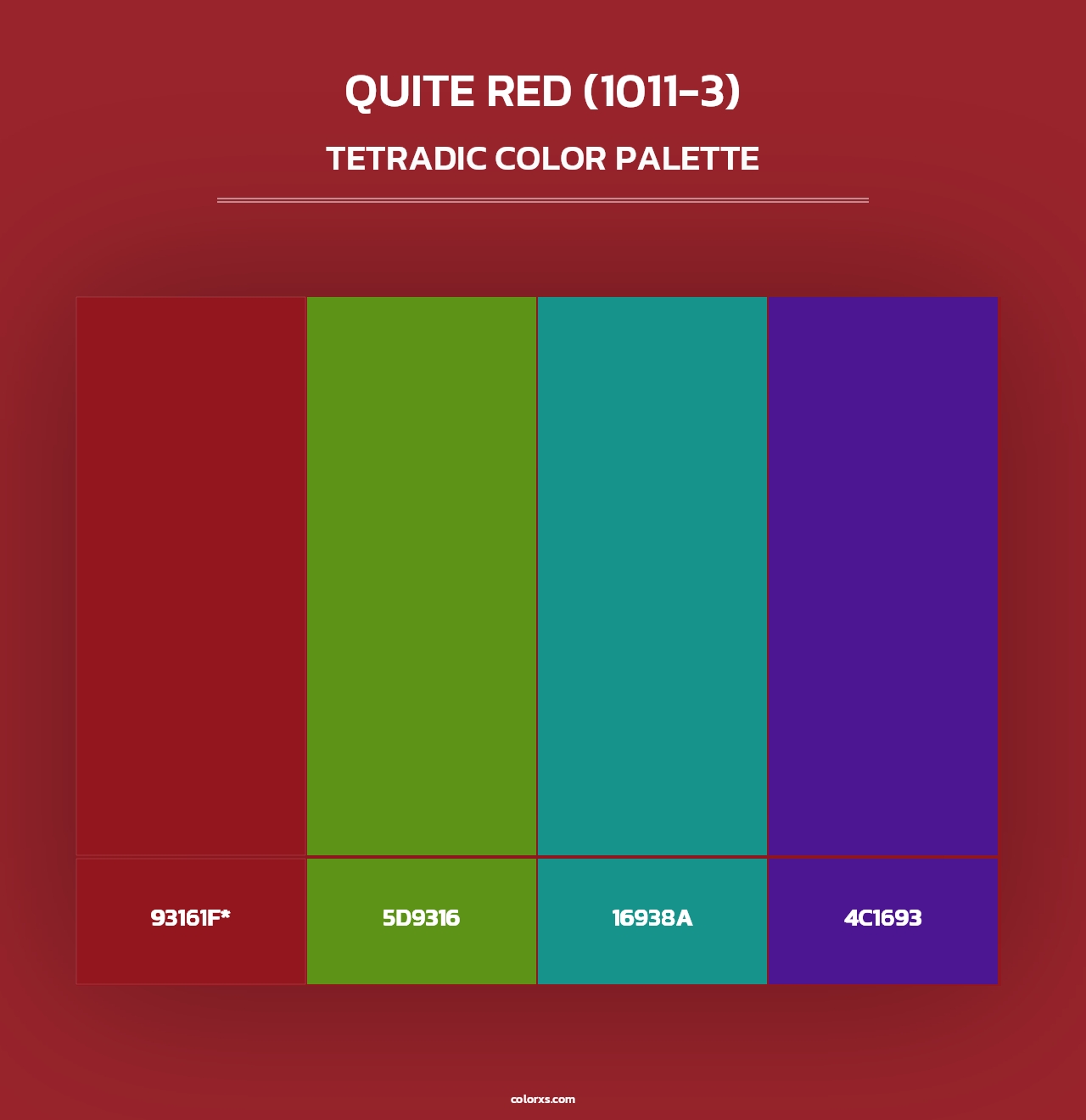 Quite Red (1011-3) - Tetradic Color Palette