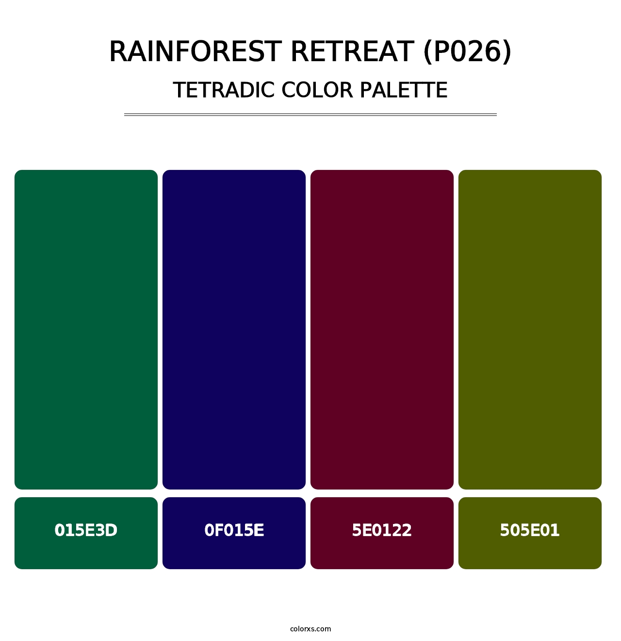 Rainforest Retreat (P026) - Tetradic Color Palette