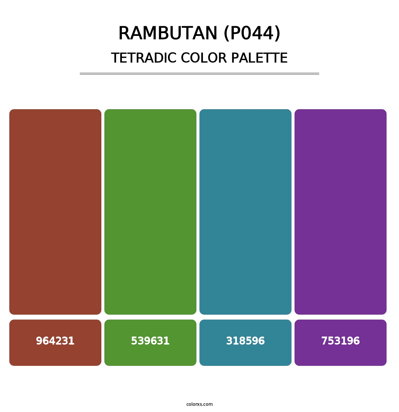 Rambutan (P044) - Tetradic Color Palette