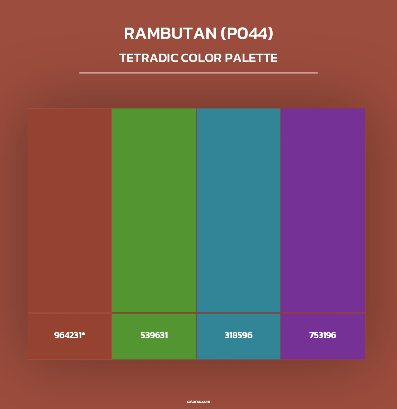 Rambutan (P044) - Tetradic Color Palette