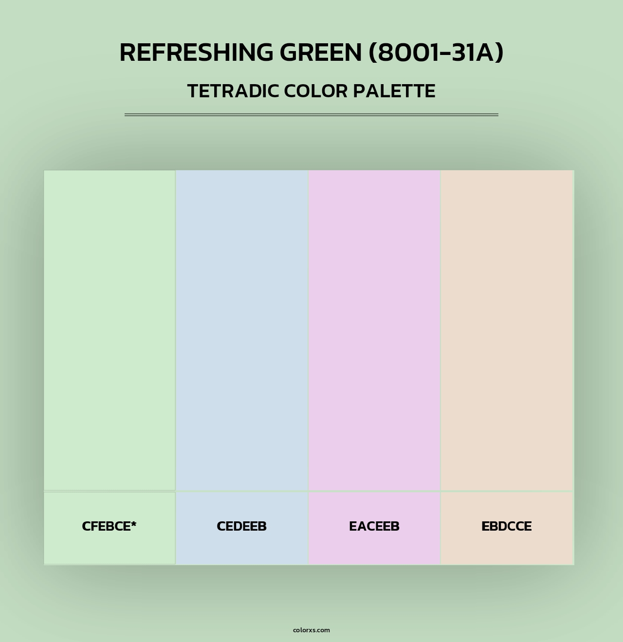 Refreshing Green (8001-31A) - Tetradic Color Palette