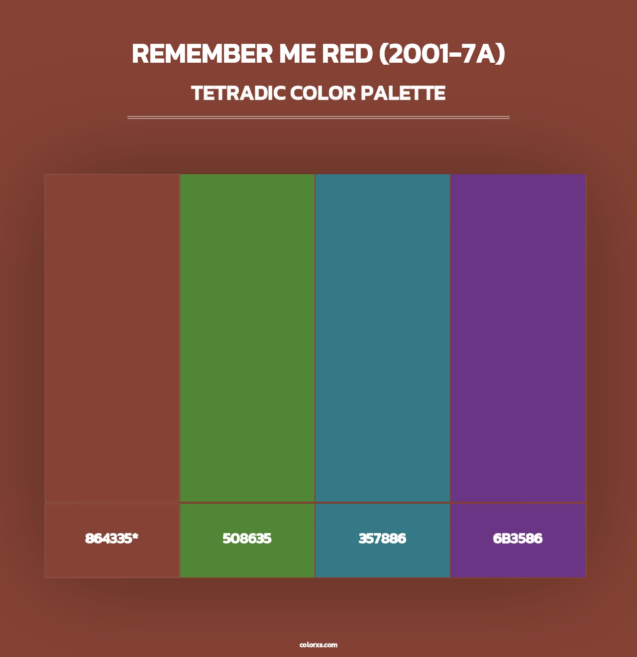 Remember Me Red (2001-7A) - Tetradic Color Palette