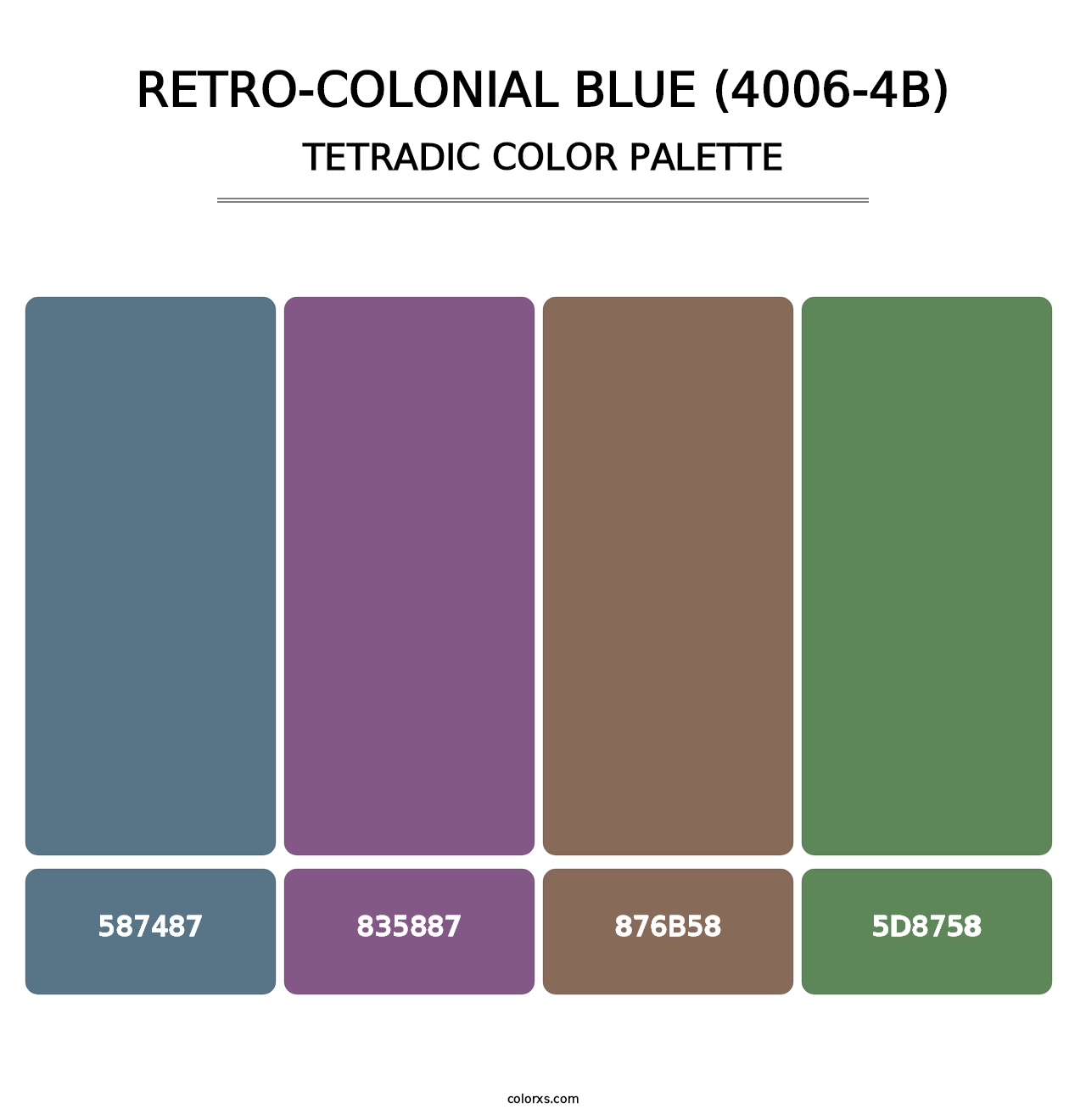 Retro-Colonial Blue (4006-4B) - Tetradic Color Palette