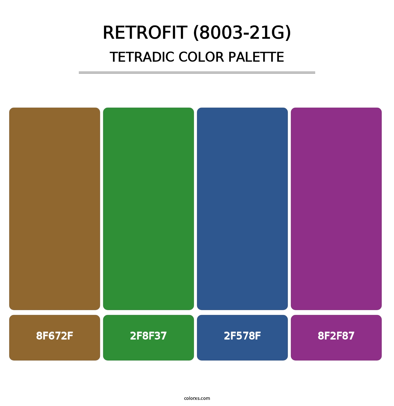 Retrofit (8003-21G) - Tetradic Color Palette