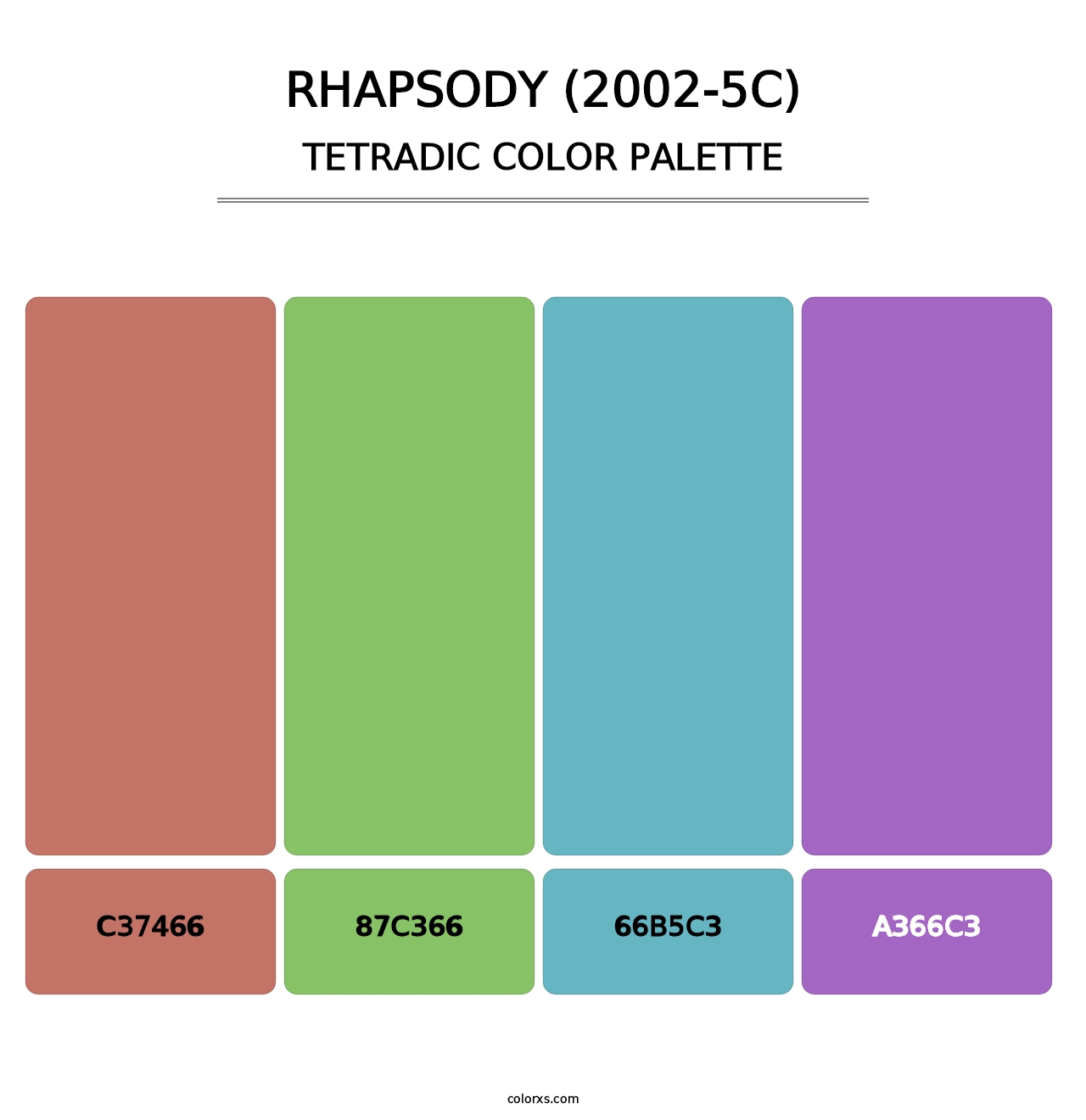 Rhapsody (2002-5C) - Tetradic Color Palette