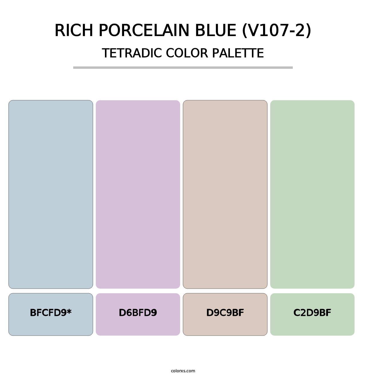 Rich Porcelain Blue (V107-2) - Tetradic Color Palette