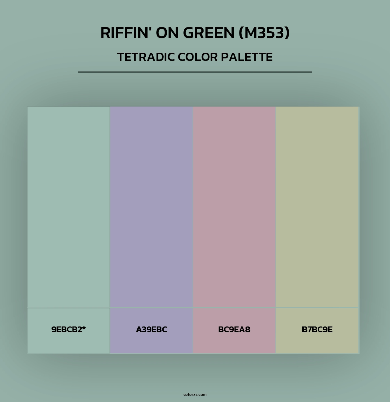 Riffin' on Green (M353) - Tetradic Color Palette