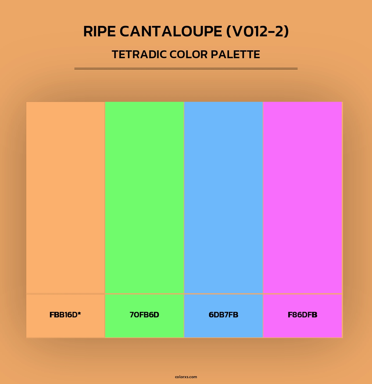 Ripe Cantaloupe (V012-2) - Tetradic Color Palette