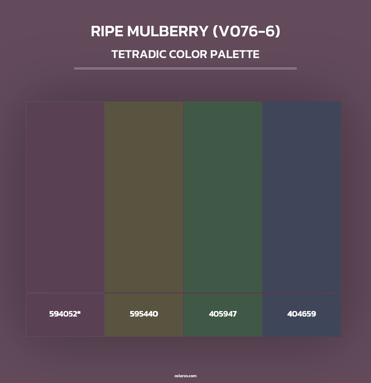 Ripe Mulberry (V076-6) - Tetradic Color Palette