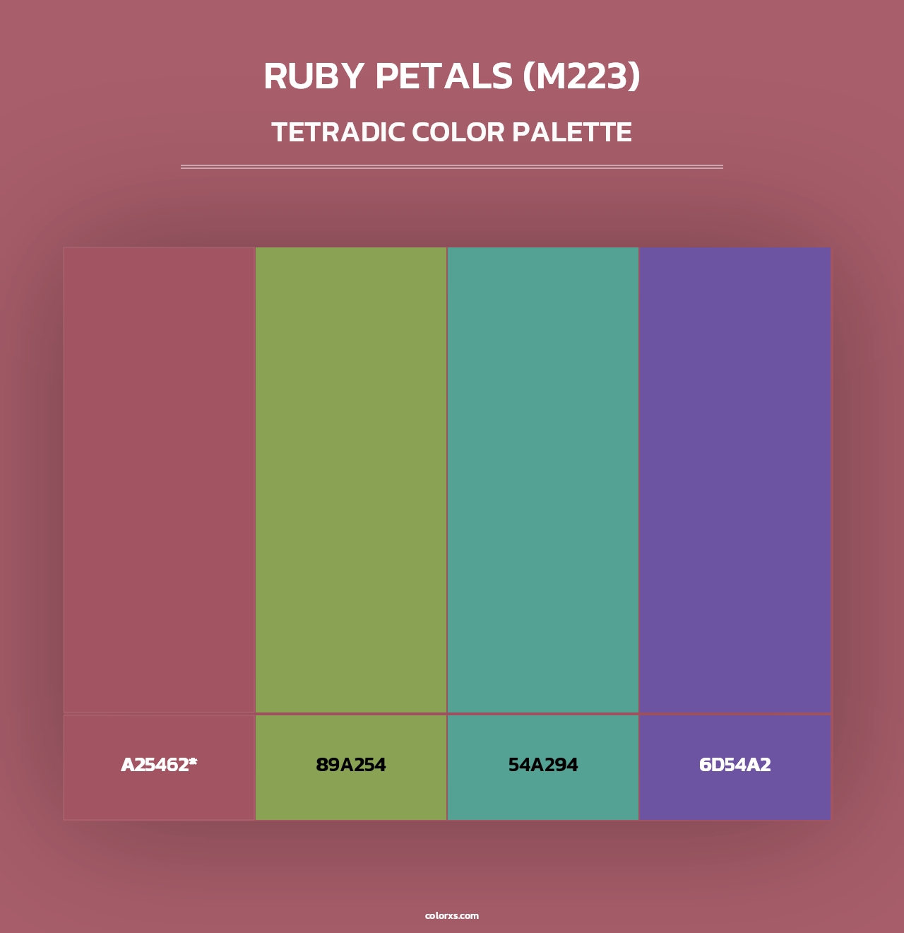Ruby Petals (M223) - Tetradic Color Palette