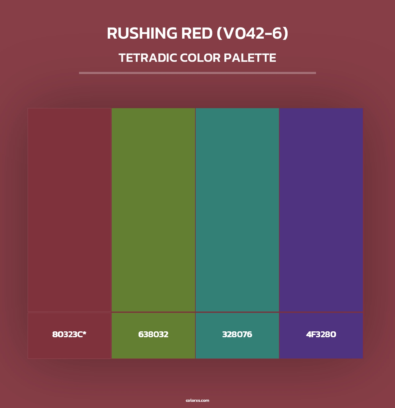 Rushing Red (V042-6) - Tetradic Color Palette