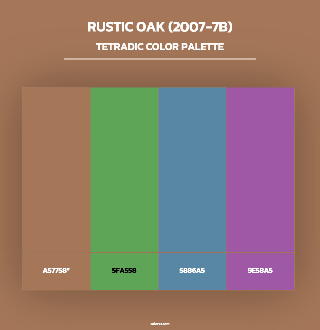 Rustic Oak (2007-7B) - Tetradic Color Palette