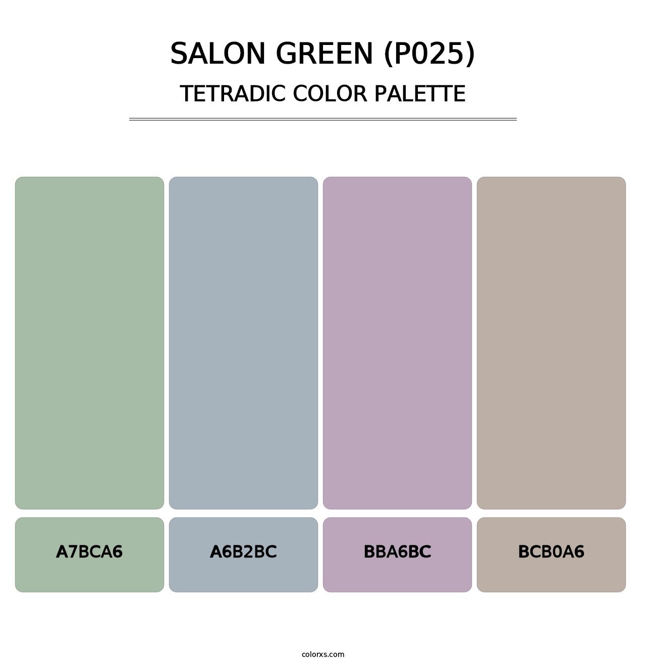 Salon Green (P025) - Tetradic Color Palette