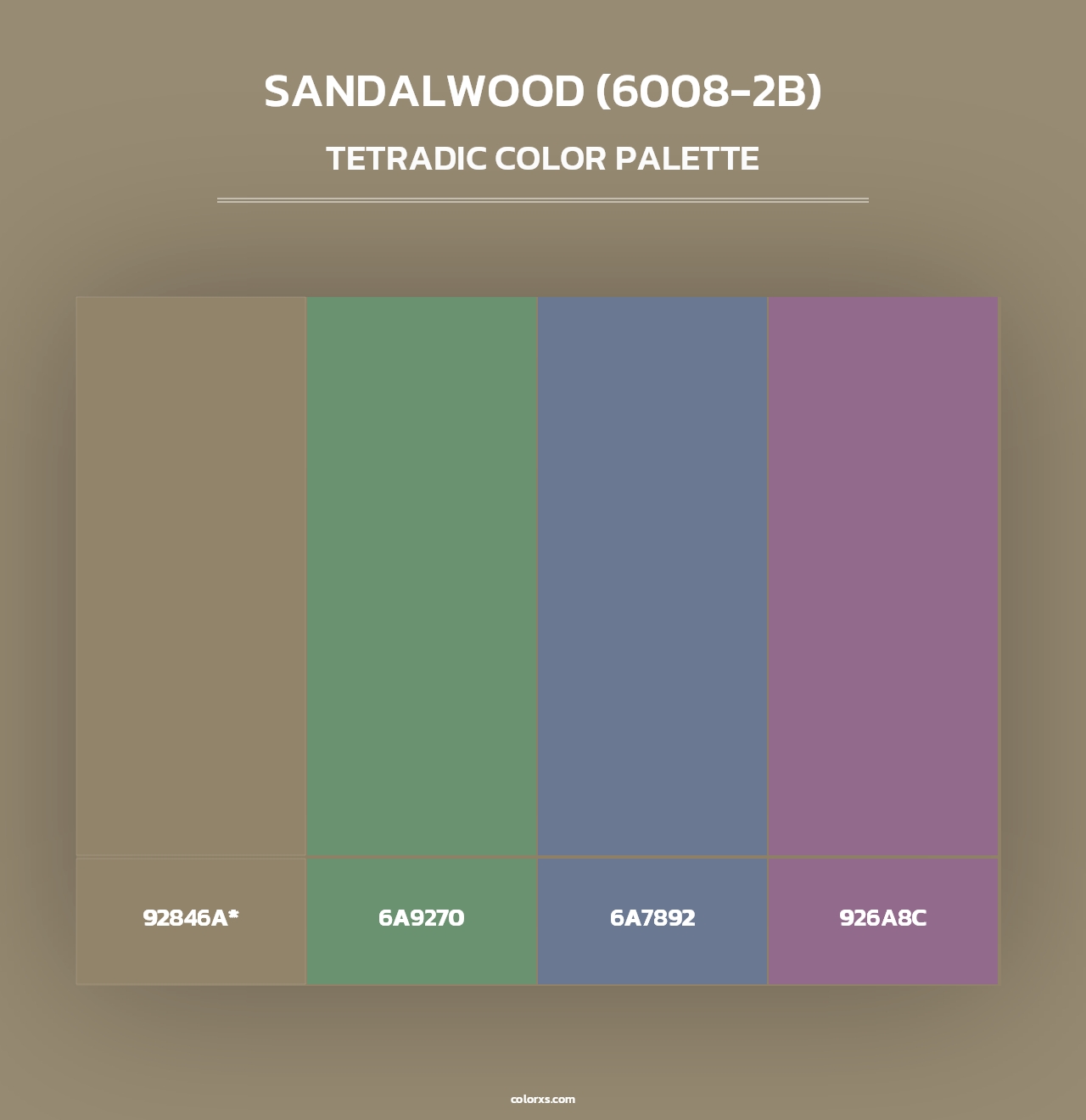 Sandalwood (6008-2B) - Tetradic Color Palette