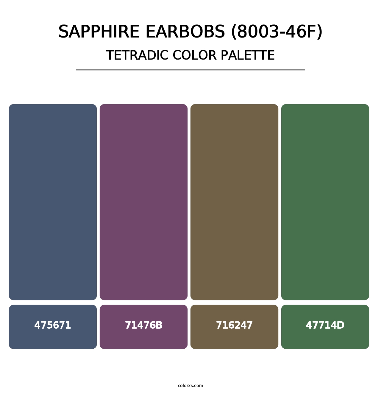 Sapphire Earbobs (8003-46F) - Tetradic Color Palette