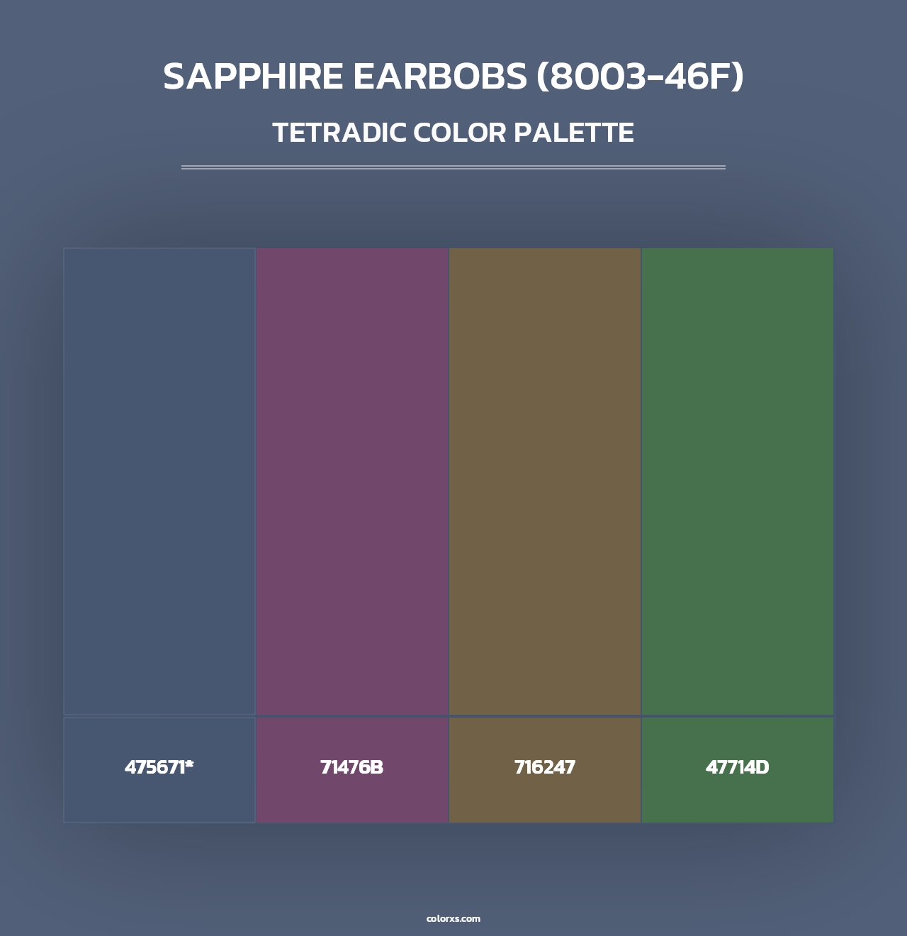 Sapphire Earbobs (8003-46F) - Tetradic Color Palette