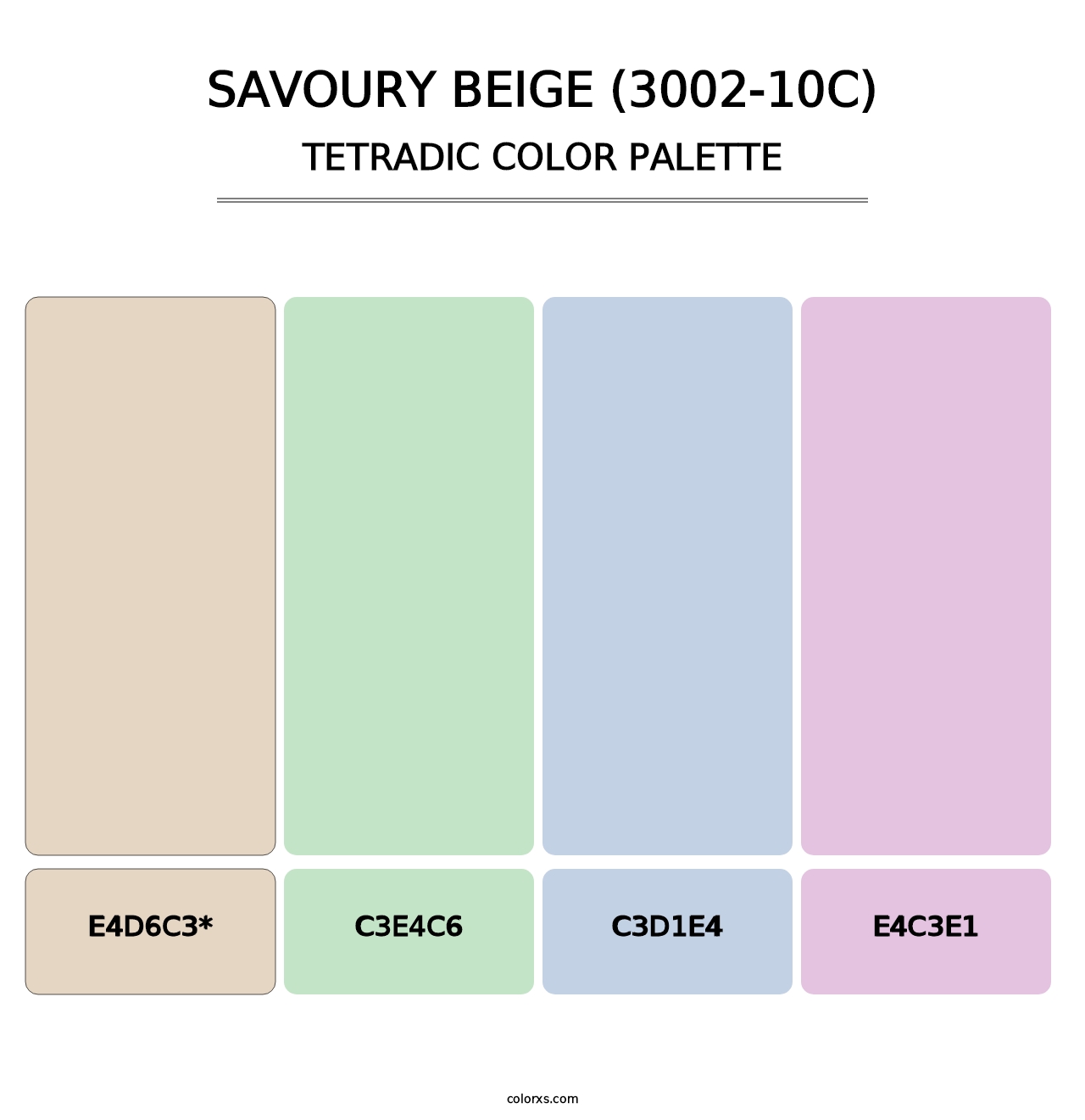Savoury Beige (3002-10C) - Tetradic Color Palette