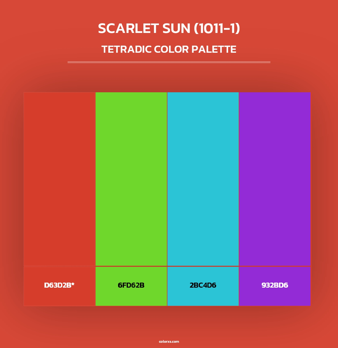 Scarlet Sun (1011-1) - Tetradic Color Palette