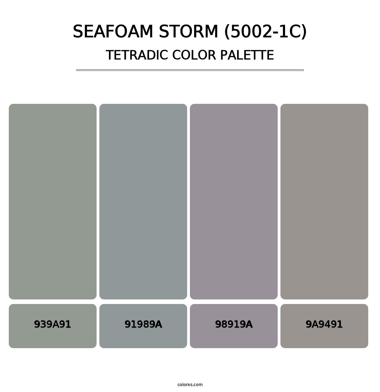 Seafoam Storm (5002-1C) - Tetradic Color Palette