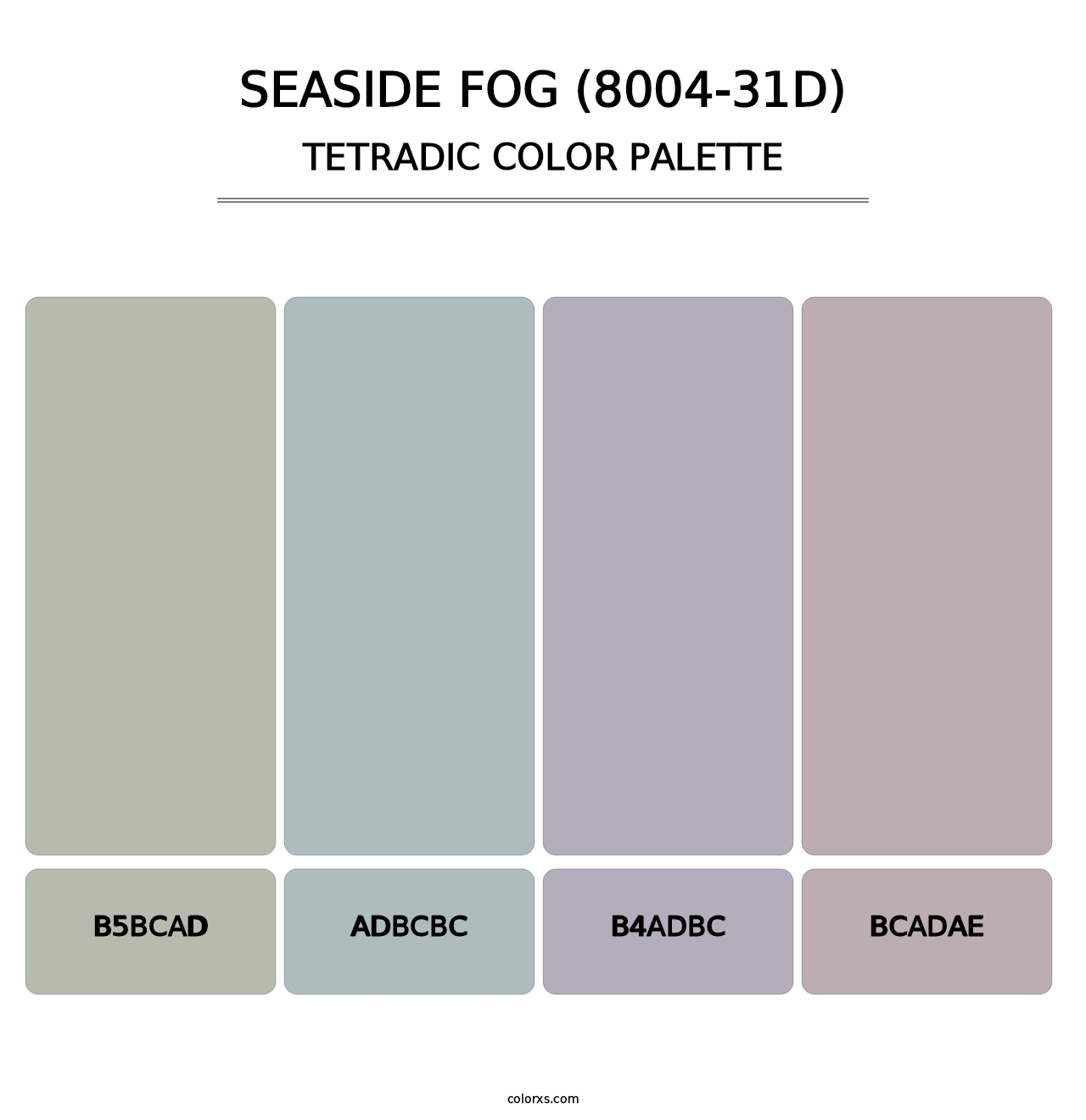 Seaside Fog (8004-31D) - Tetradic Color Palette