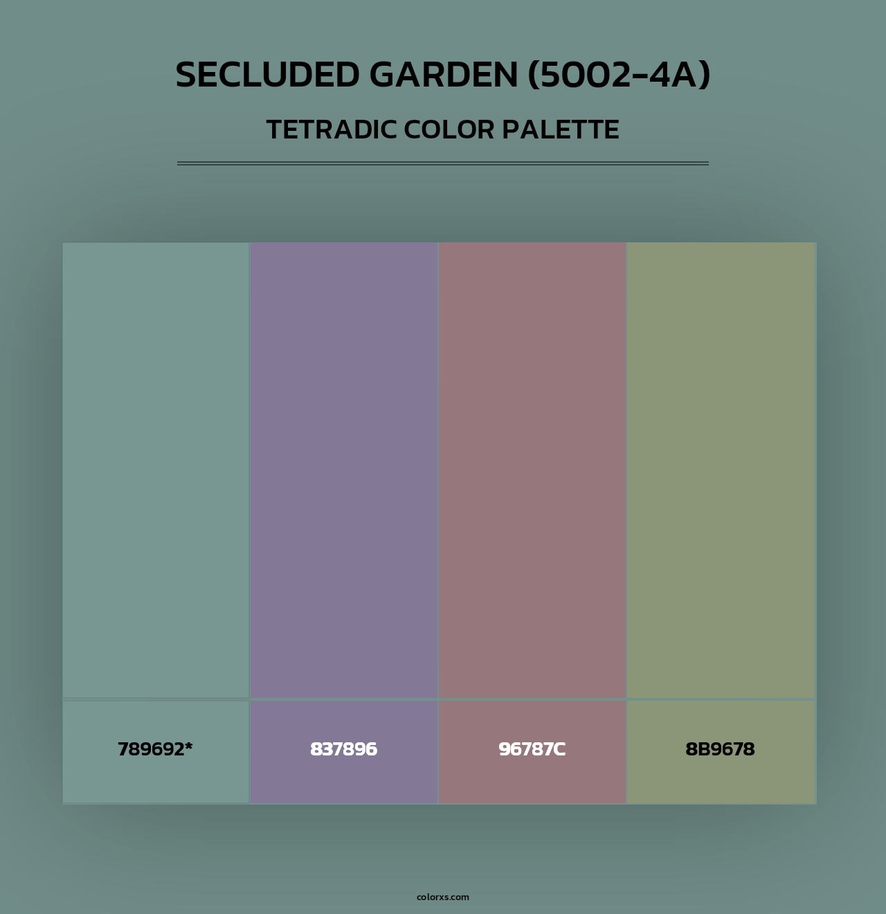 Secluded Garden (5002-4A) - Tetradic Color Palette