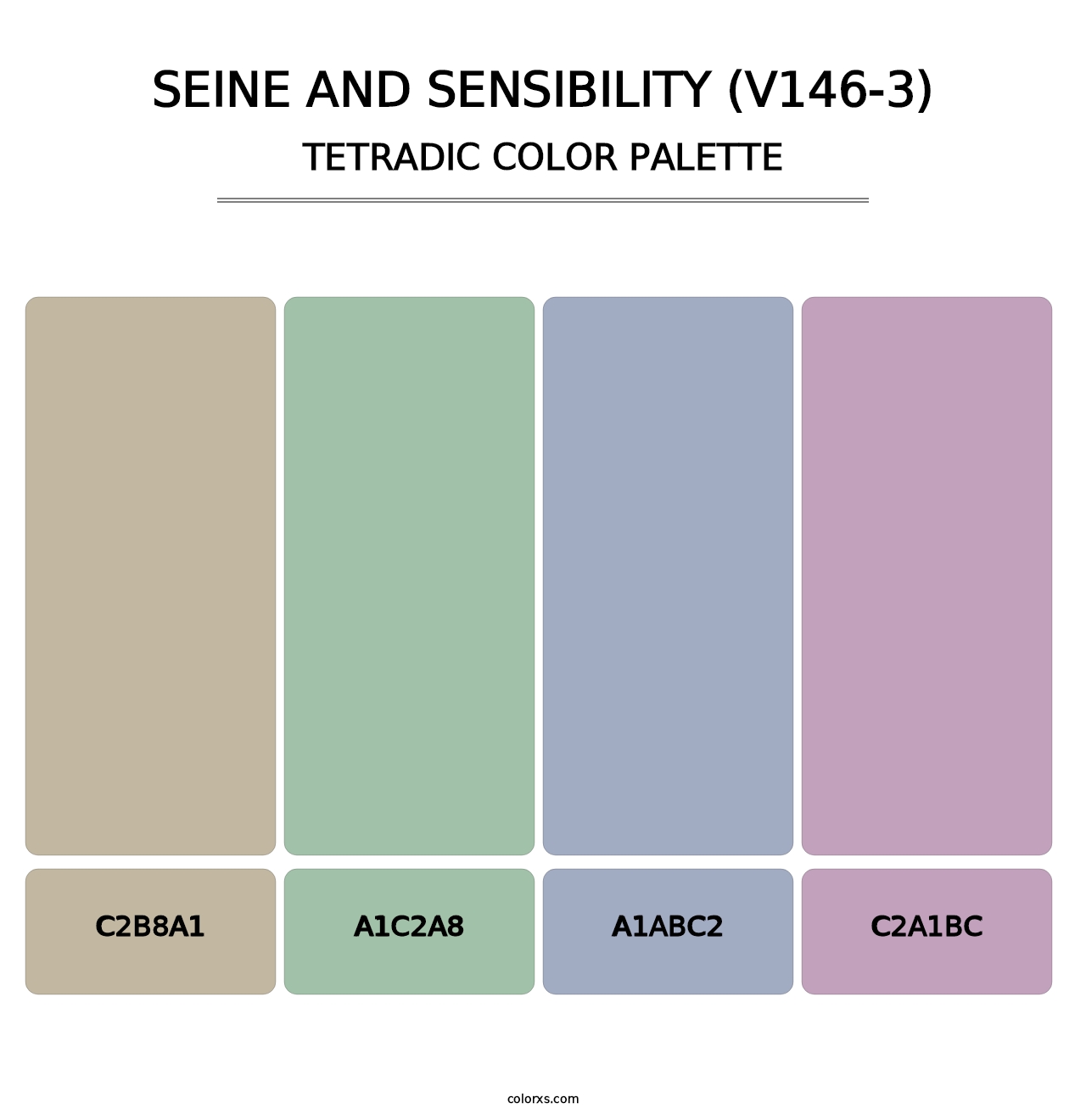 Seine and Sensibility (V146-3) - Tetradic Color Palette