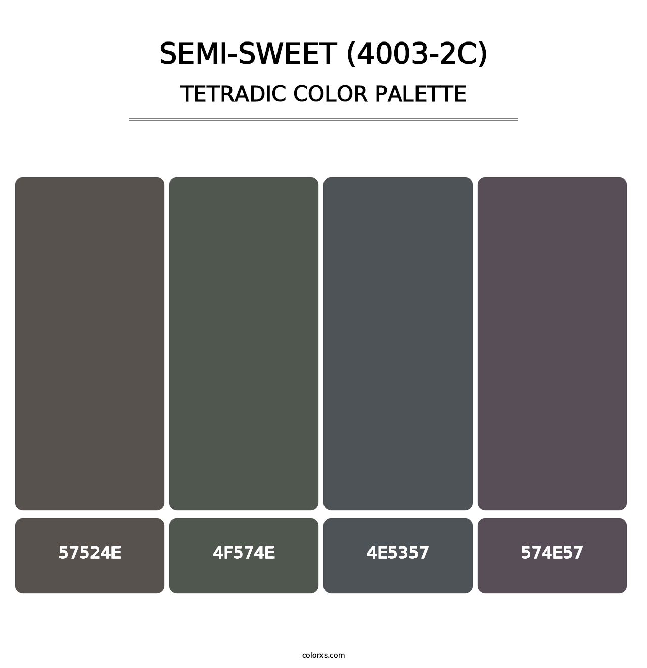 Semi-Sweet (4003-2C) - Tetradic Color Palette