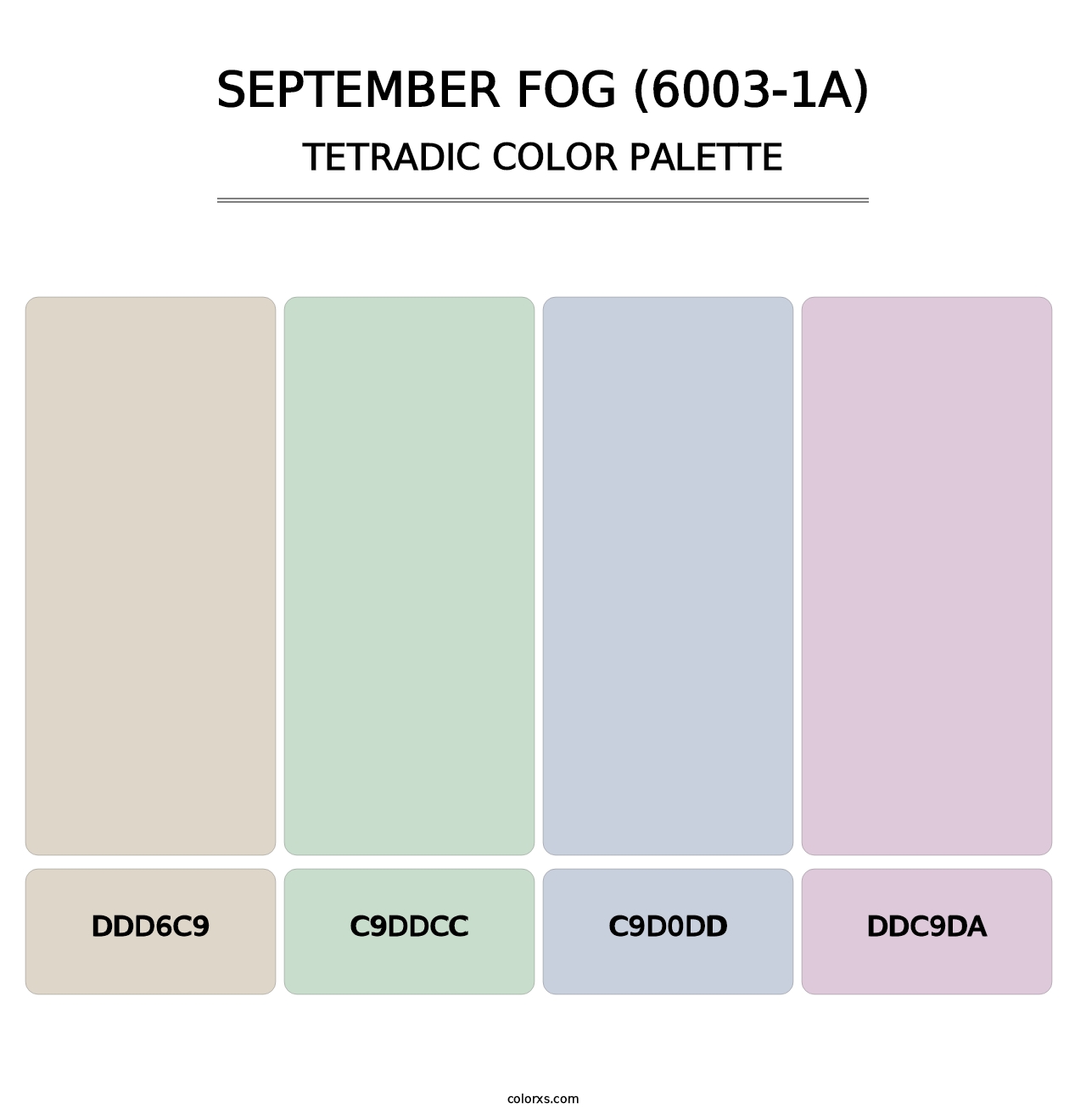 September Fog (6003-1A) - Tetradic Color Palette