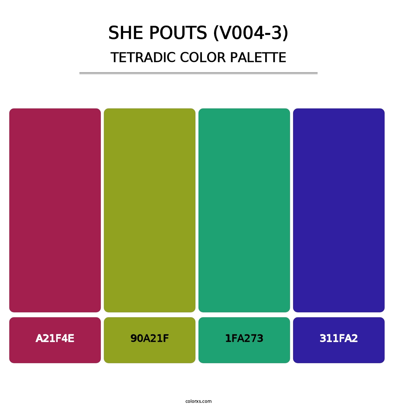She Pouts (V004-3) - Tetradic Color Palette