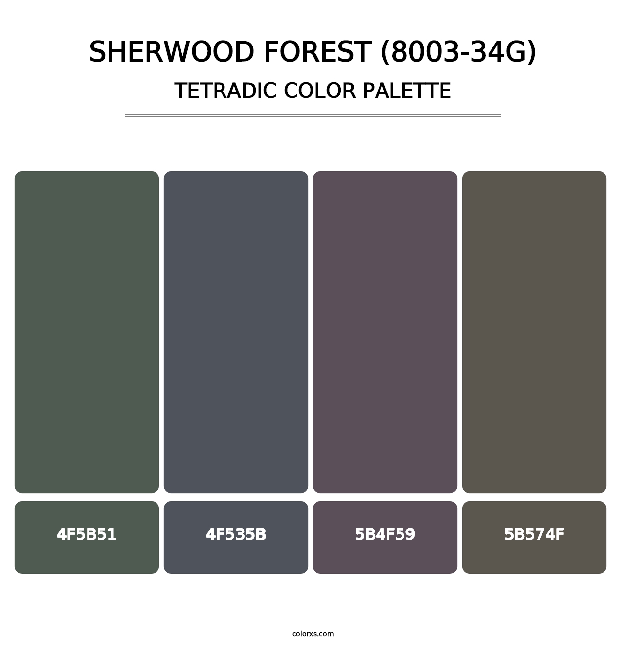 Sherwood Forest (8003-34G) - Tetradic Color Palette