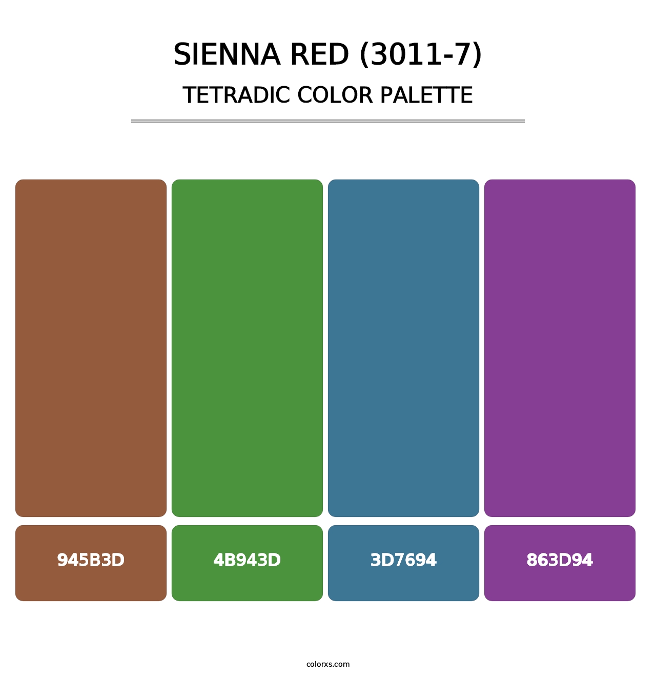 Sienna Red (3011-7) - Tetradic Color Palette