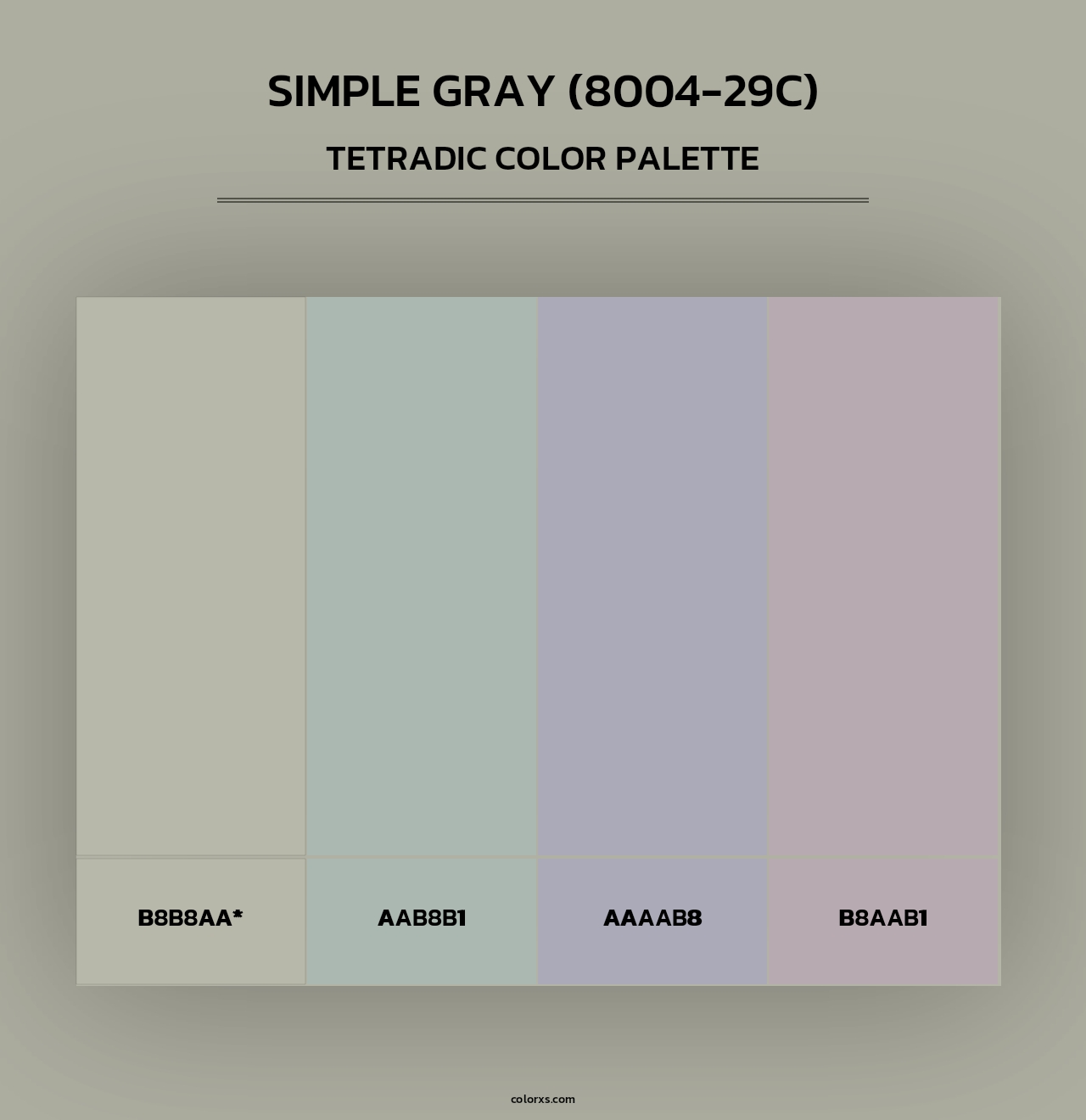 Simple Gray (8004-29C) - Tetradic Color Palette