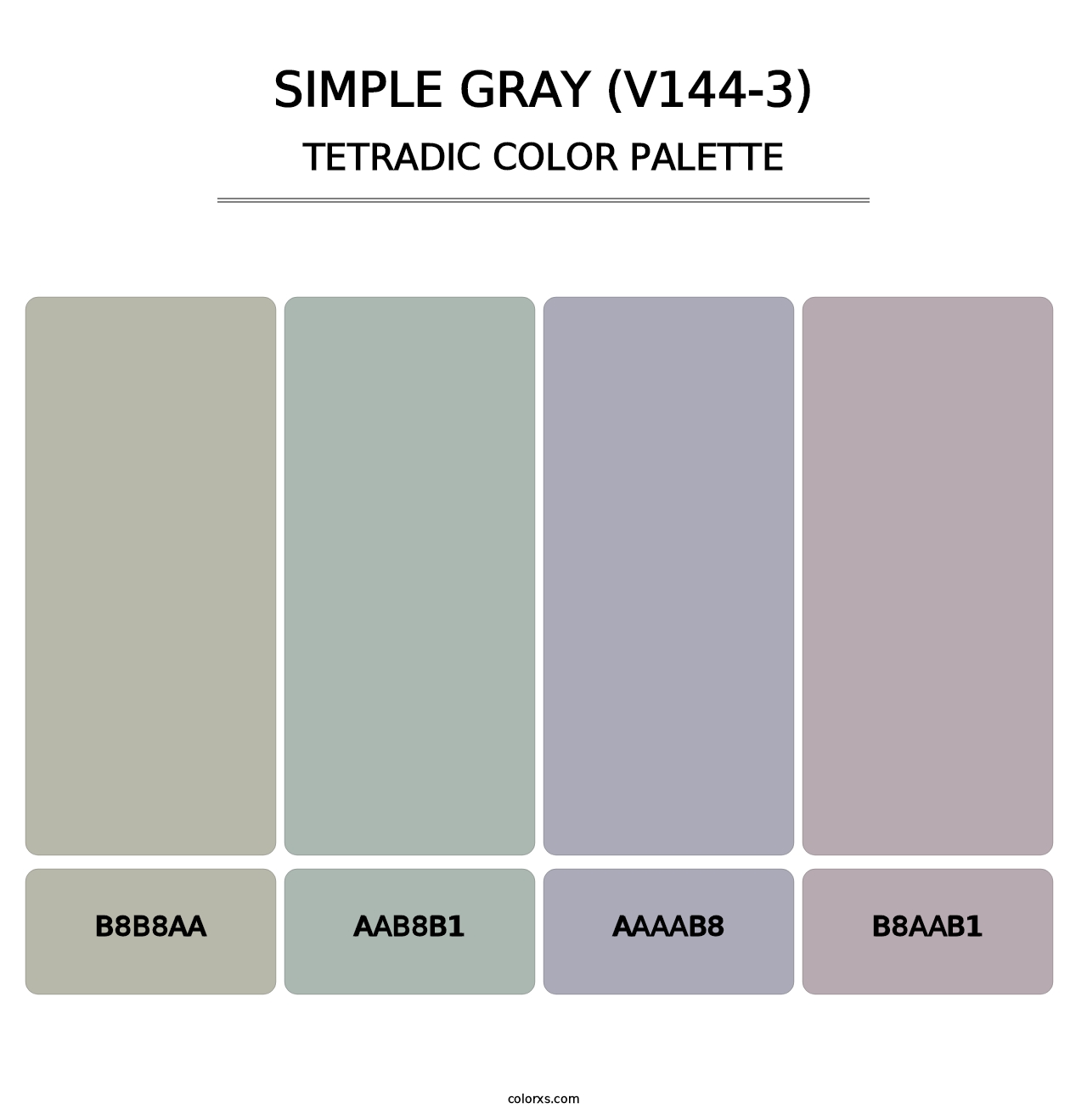 Simple Gray (V144-3) - Tetradic Color Palette