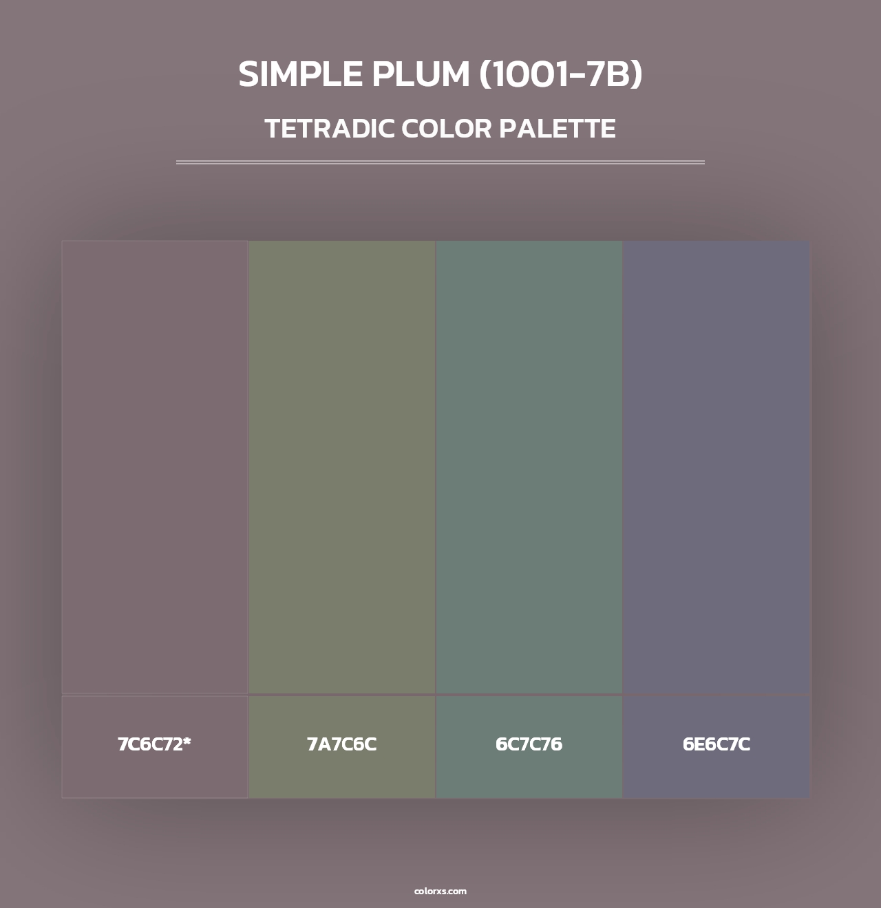 Simple Plum (1001-7B) - Tetradic Color Palette