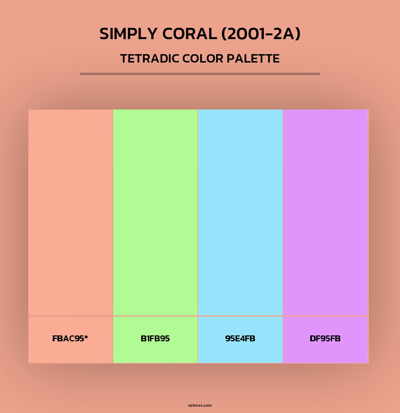 Simply Coral (2001-2A) - Tetradic Color Palette