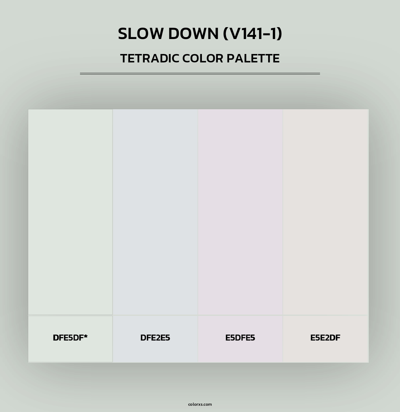 Slow Down (V141-1) - Tetradic Color Palette