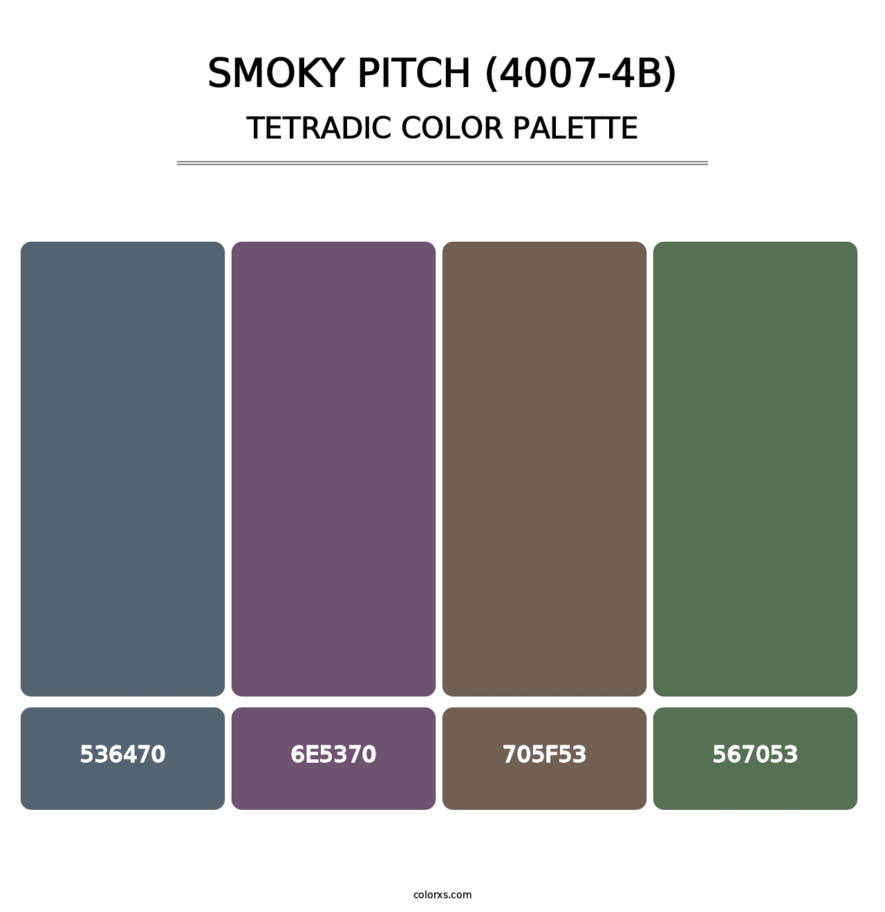 Smoky Pitch (4007-4B) - Tetradic Color Palette