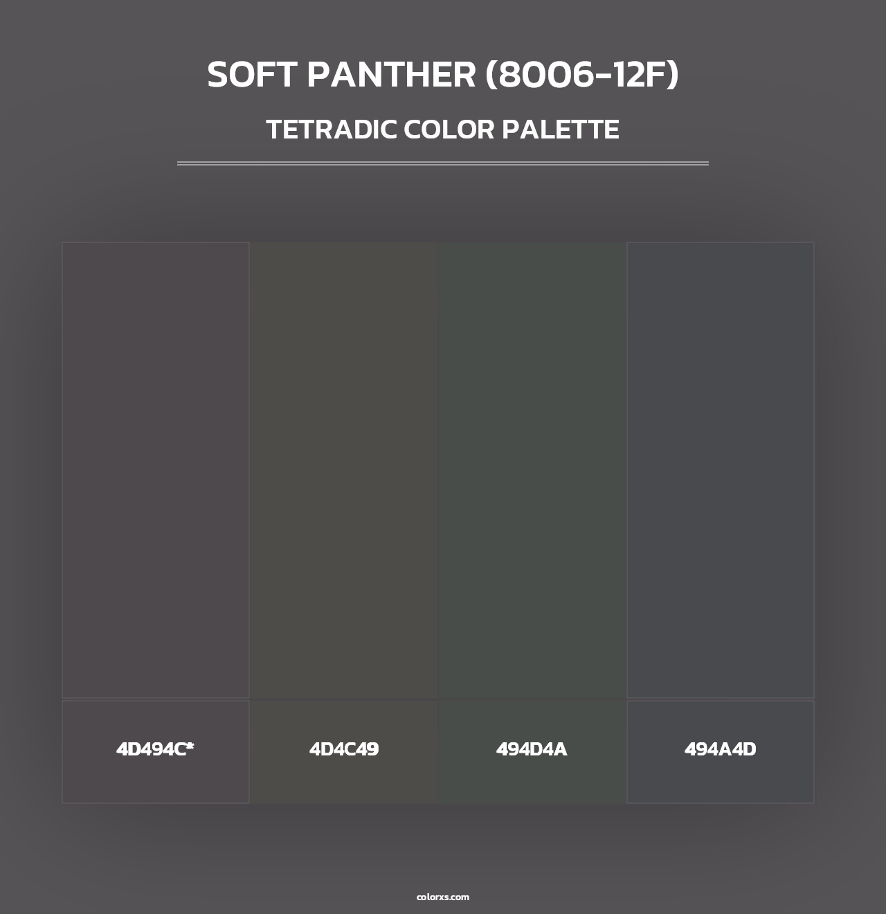 Soft Panther (8006-12F) - Tetradic Color Palette
